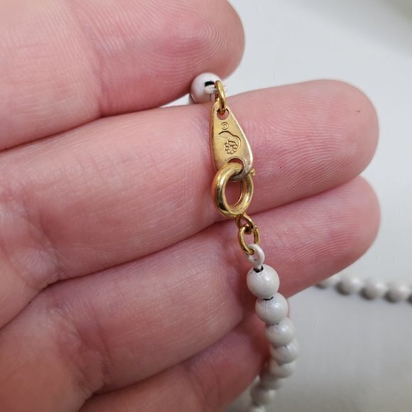 Oops A Daisy Necklace White Beaded Vintage Ball Ch‎ - Picture 6 of 7